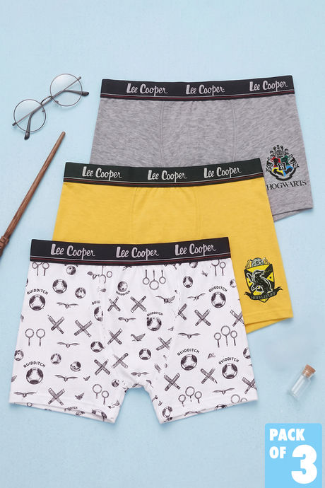 Buy Lee Cooper Boys Harry Potter Trunks (Pack of 3) - Multicolor